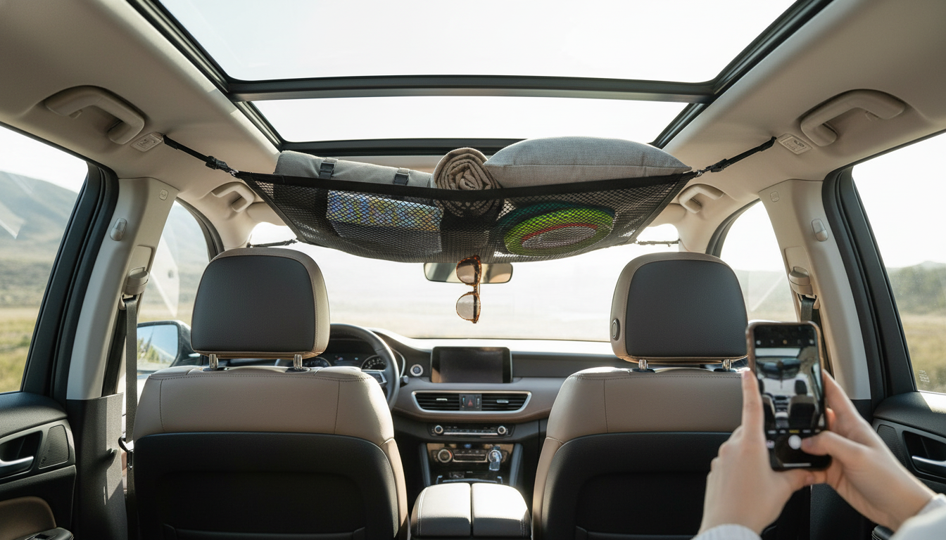 Double-Layer Car Ceiling Cargo Net: Roof Hammock Guide