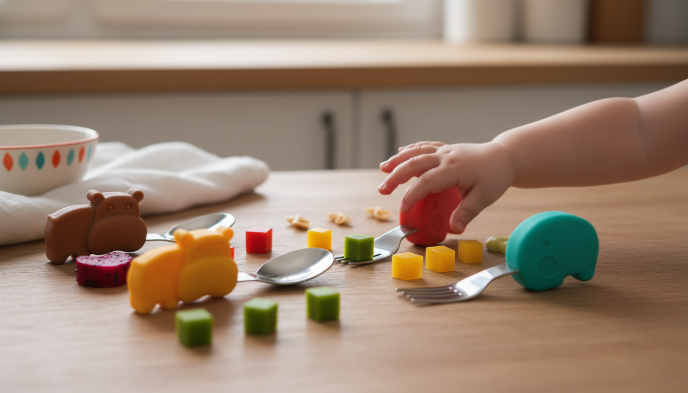 2pcs Silicone Baby Spoon & Fork Set: First Self-Feeding