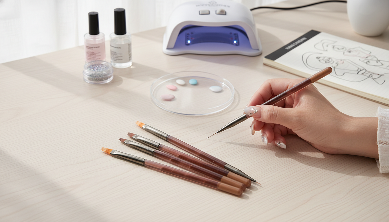 Crisp Gel Lines: Double-End Liner Brush + Microfiber Tip