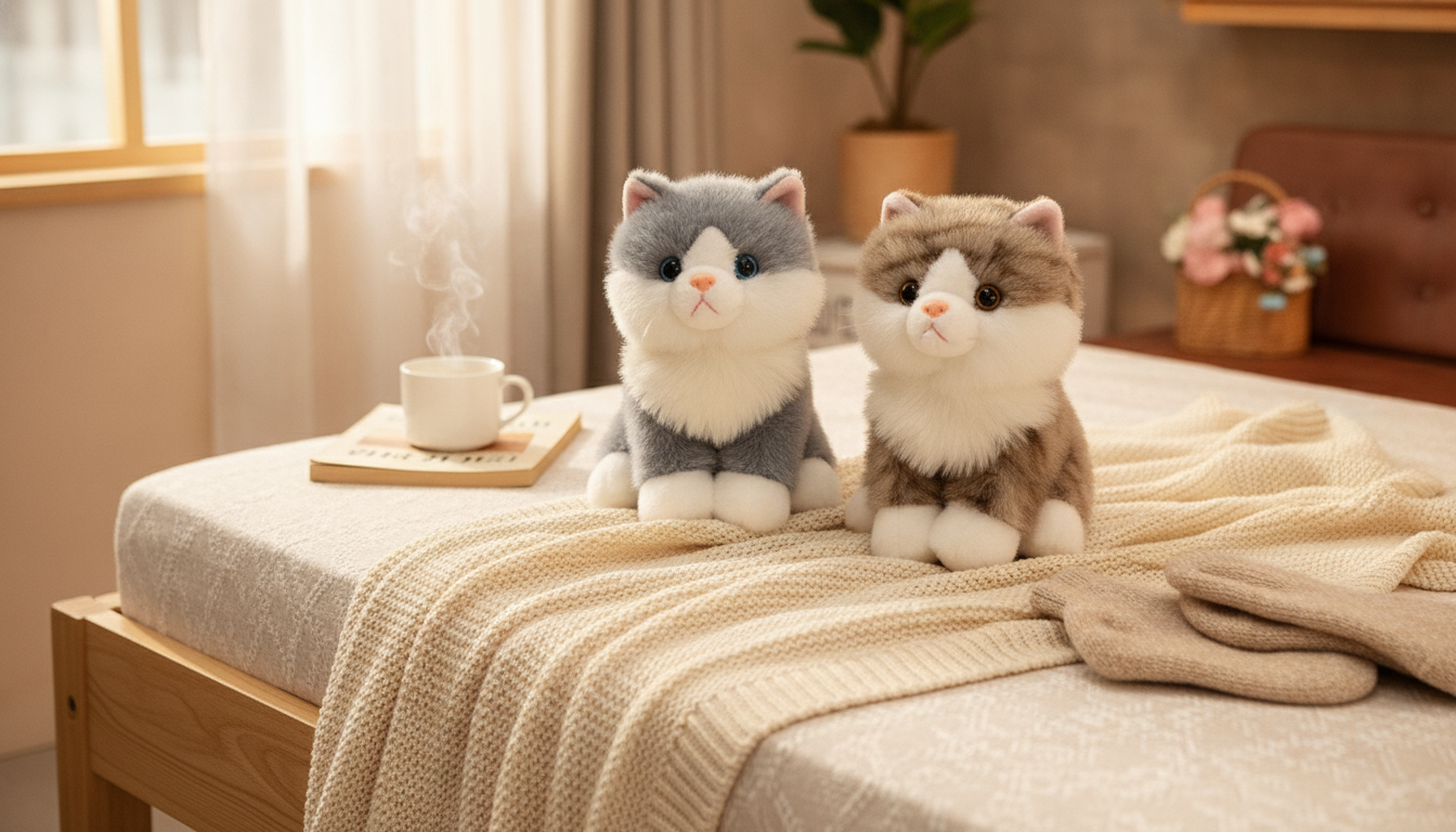 Kawaii Cat Plush Pillow for Cozy Naps & Cute Decor
