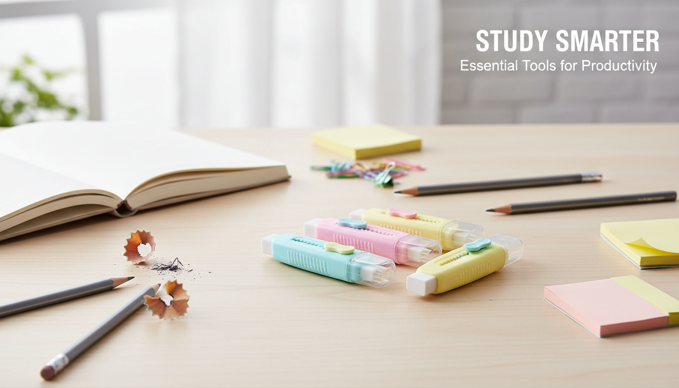 Macaron Push-Pull Eraser + Brush: Clean Corrections