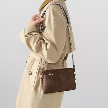 Compact Crossbody Phone Purse With Pop-Color Strap